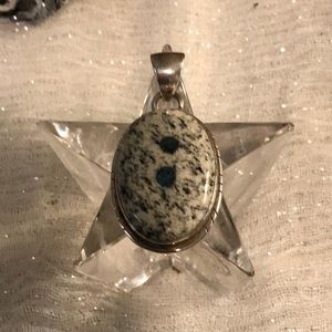 Lovely K 2 Azurite vintage style pendant!